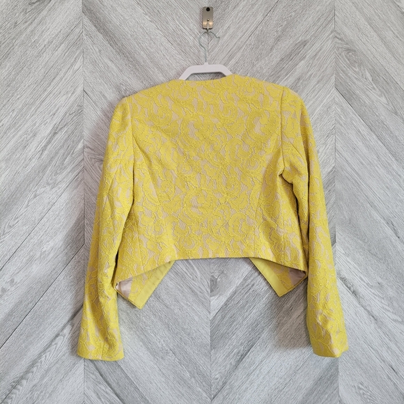 Anthropologie Yellow Lace Jacket Size 4 - Picture 8 of 10